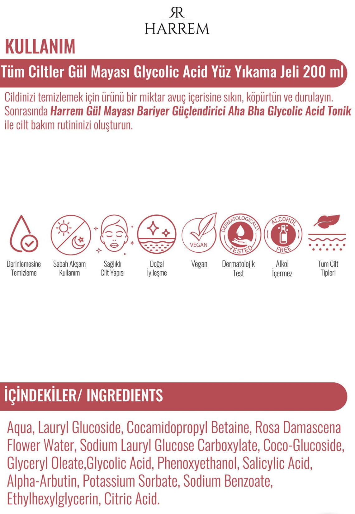 Rosenserie mit Rosenhefetonikum und Glykolsäure Waschgel 200ml