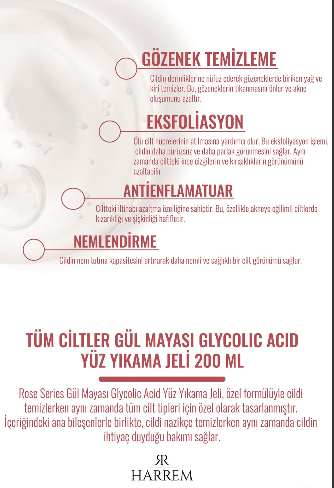 Rosenserie mit Rosenhefetonikum und Glykolsäure Waschgel 200ml