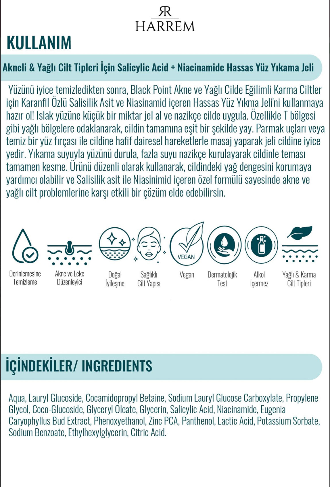 Black Point Salicylsäure&Niacinamid Sensitive Gesicht Waschgel für Akne & fettige Hauttypen 200 ML