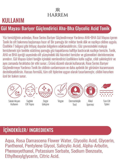 Rosenserie Tonikum mit Rosenhefe Tonikum, Glykolsäure, Aha + Bha 200ml