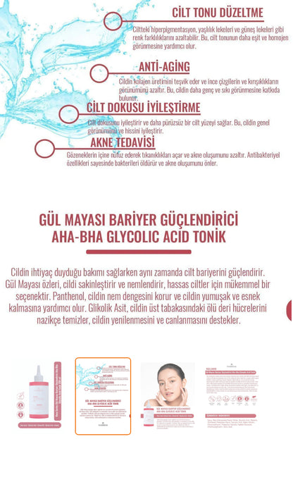 Rosenserie Tonikum mit Rosenhefe Tonikum, Glykolsäure, Aha + Bha 200ml